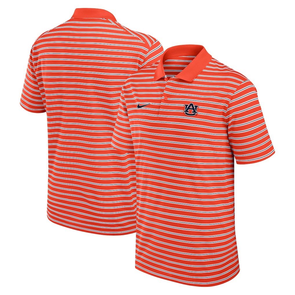 AU NIKE SOLID FOUNDATION STRIPED ORANGE POLO