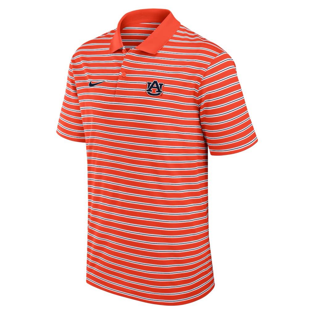 AU NIKE SOLID FOUNDATION STRIPED ORANGE POLO