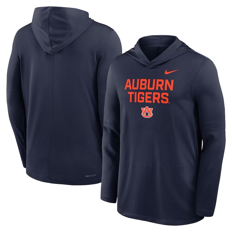 AU NIKE 2025 SIDELINE DRI-FIT NAVY HOODIE T-SHIRT