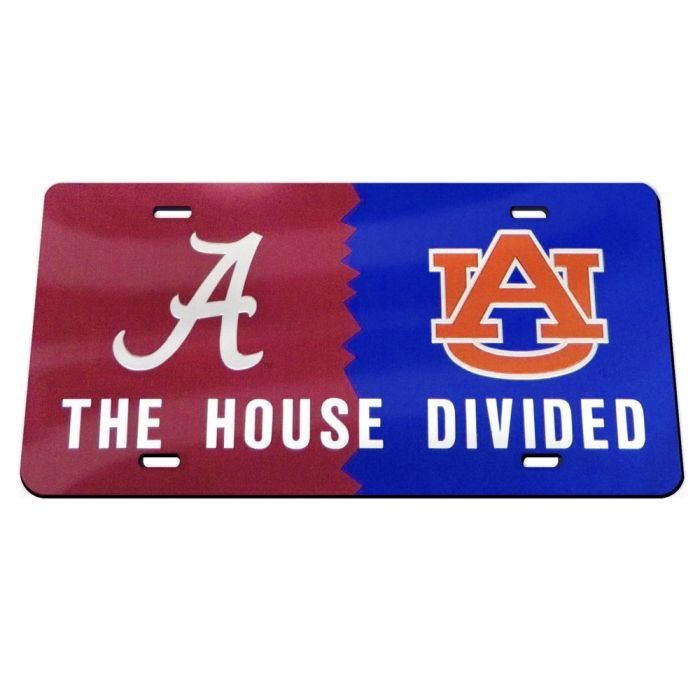 AL/AU WINCRAFT HOUSE DIVIDED LICENSE PLATE