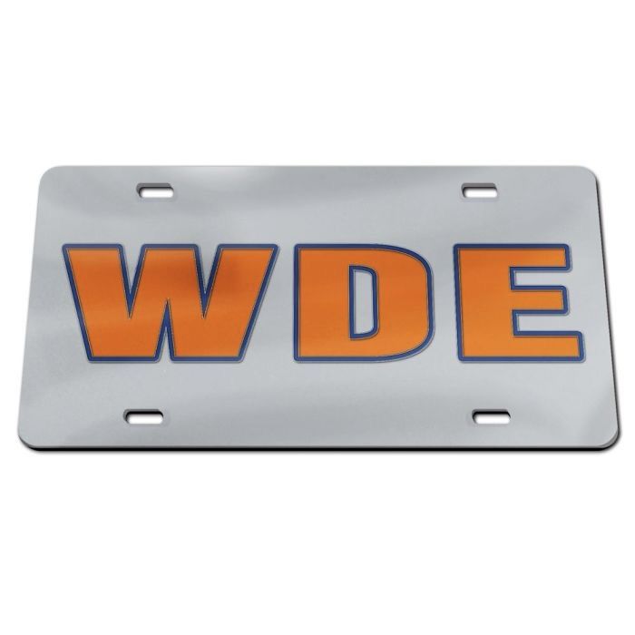 AU WINCRAFT SILVER/ORANGE WDE LICENSE PLATE
