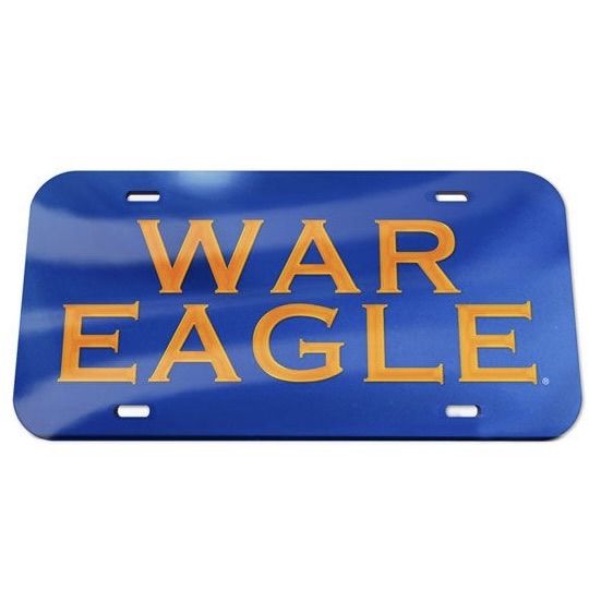 AU WINCRAFT NAVY/ORANGE WAR EAGLE LICENSE PLATE