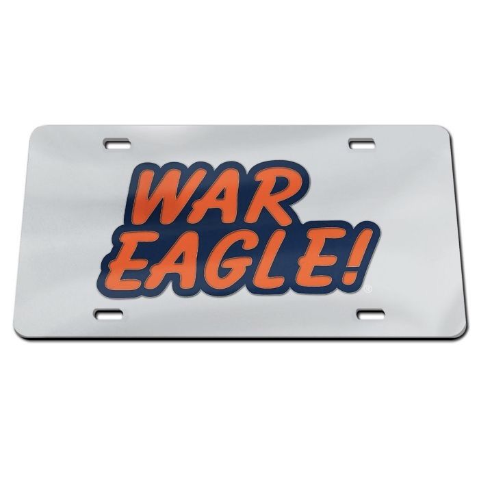 AU WINCRAFT SILVER/ORANGE/NAVY WAR EAGLE! LICENSE PLATE