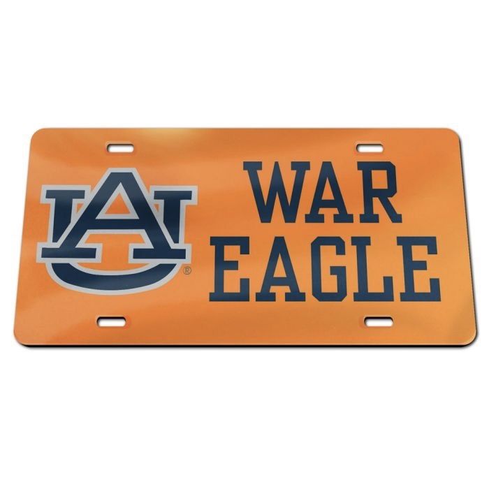 AU WINCRAFT ORANGE/NAVY AU WAR EAGLE LICENSE PLATE