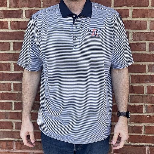 AU C&B VAULT EAGLE NAVY STRIPE POLO