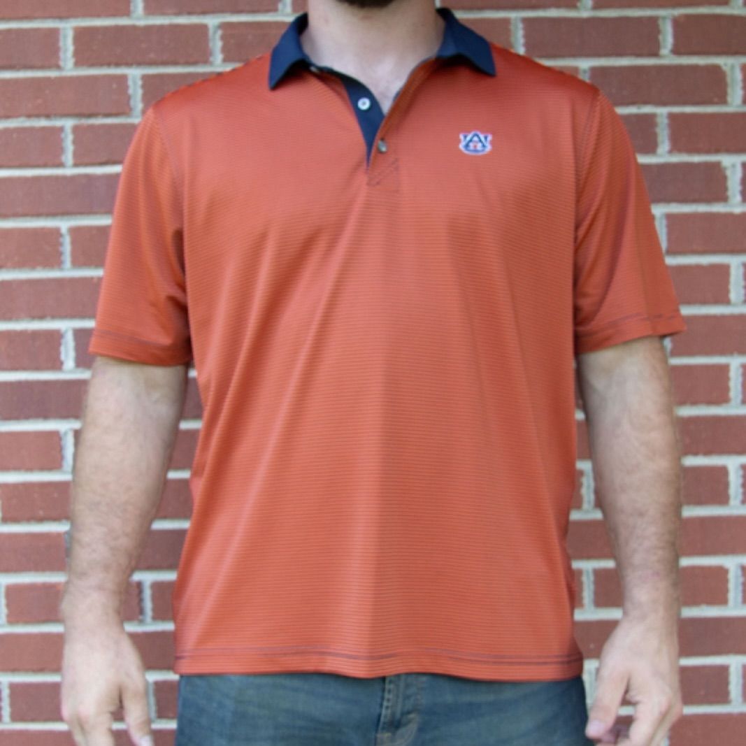 AU C&B ORANGE STRIPE POLO