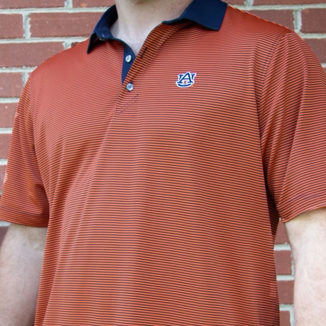 AU C&B ORANGE STRIPE POLO
