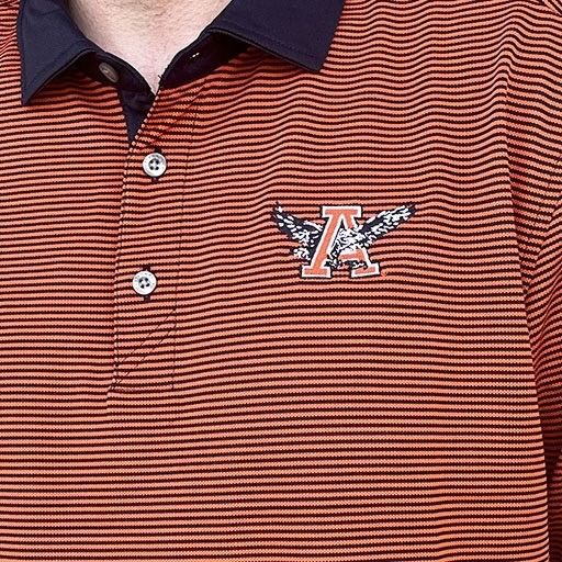 AU C&B VAULT EAGLE ORANGE STRIPE POLO