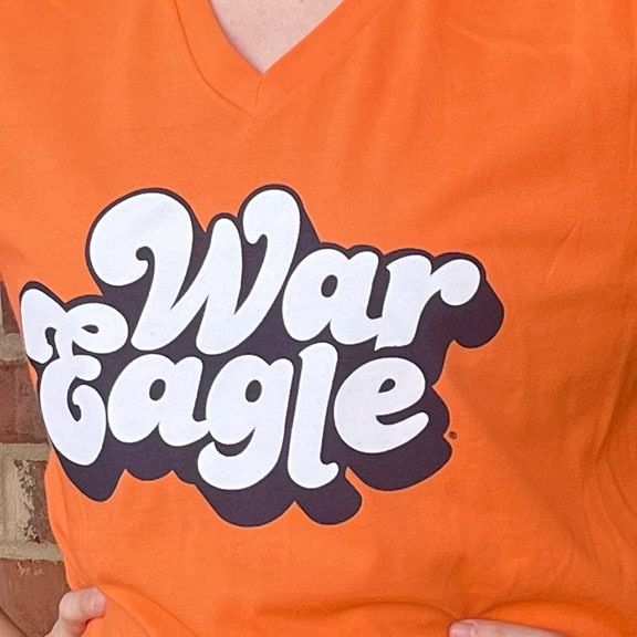 AU GROOVY WAR EAGLE ORANGE V-NECK