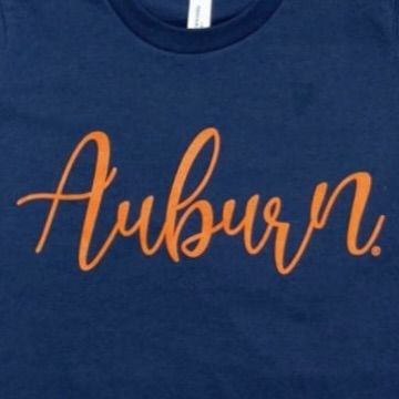 CURSIVE AUBURN NAVY YOUTH TEE