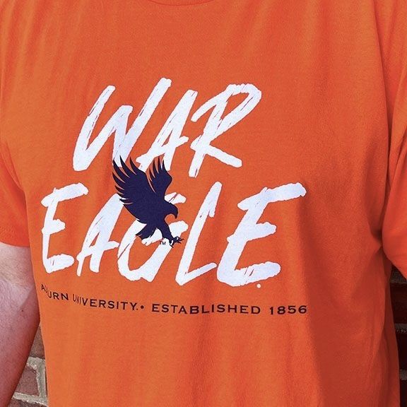 AU WAR EAGLE BRUSH ORANGE TEE