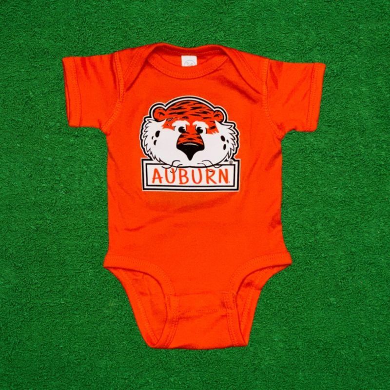 AUBIE FACE ORANGE ONESIE