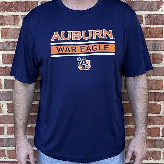 AU STRIPE NAVY DRY FIT TEE