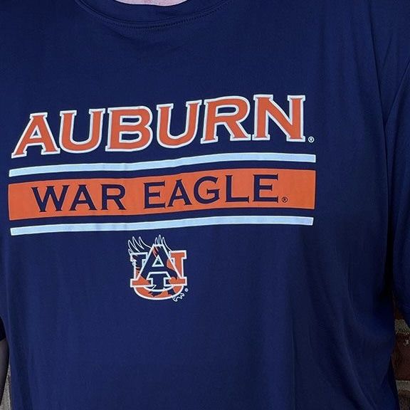AU STRIPE NAVY DRY FIT TEE