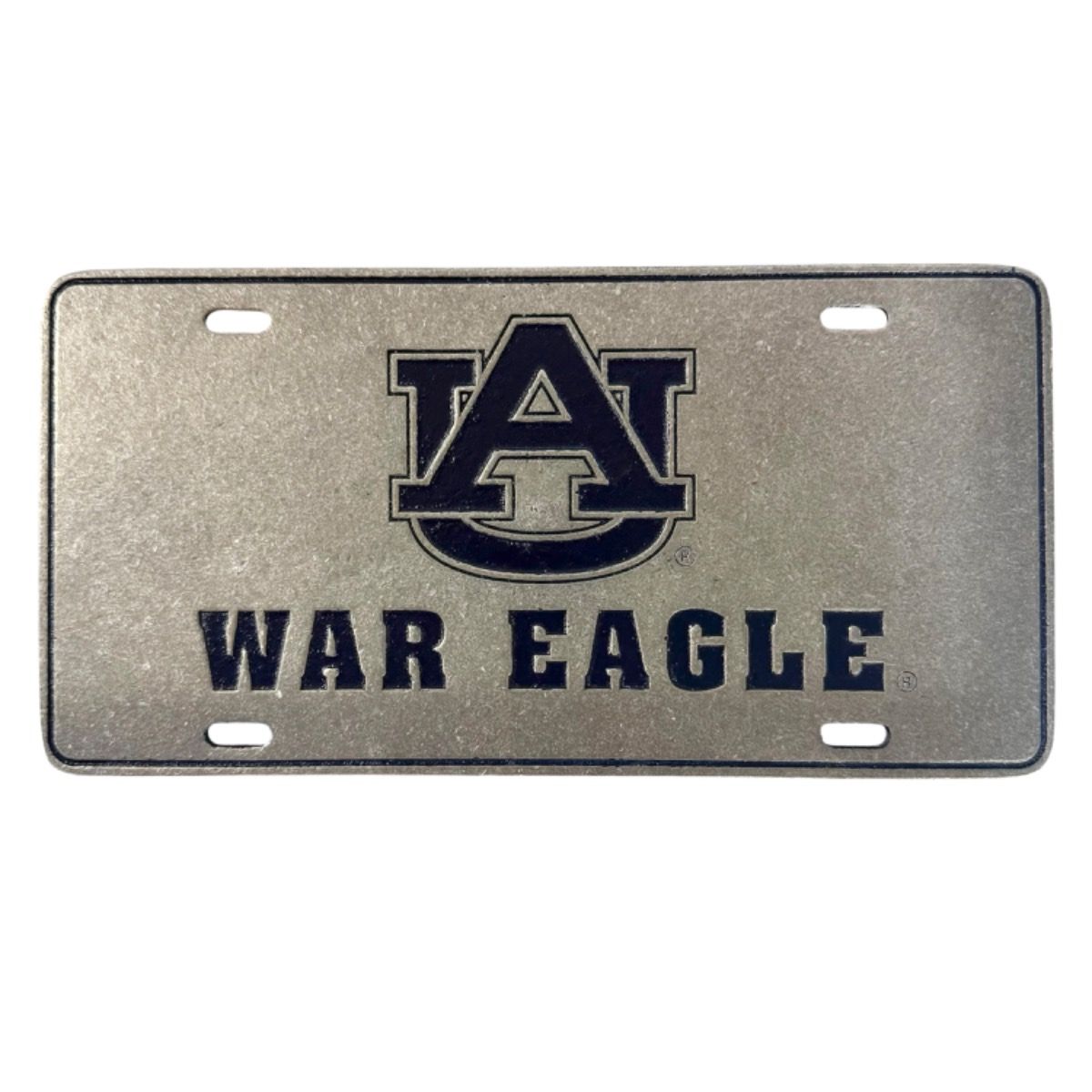 AU JARDINE PEWTER/NAVY WAR EAGLE LICENSE PLATE