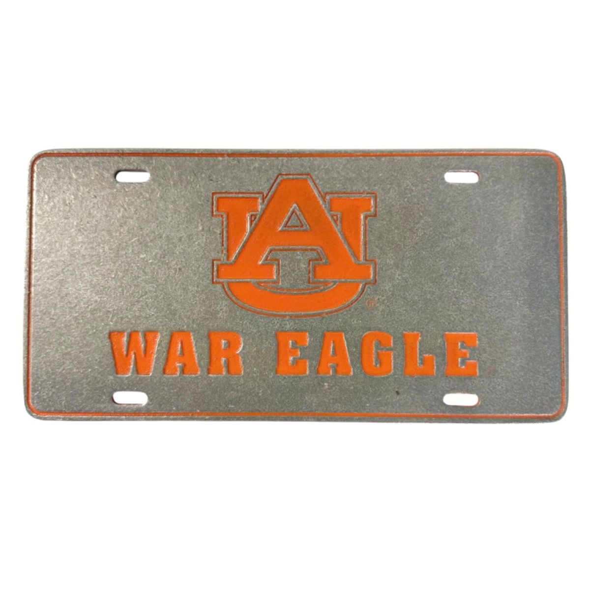 AU JARDINE PEWTER/ORANGE WAR EAGLE LICENSE PLATE