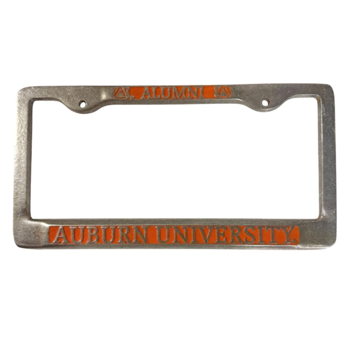 AU JARDINE PEWTER/ORANGE ALUMNI LICENSE PLATE FRAME