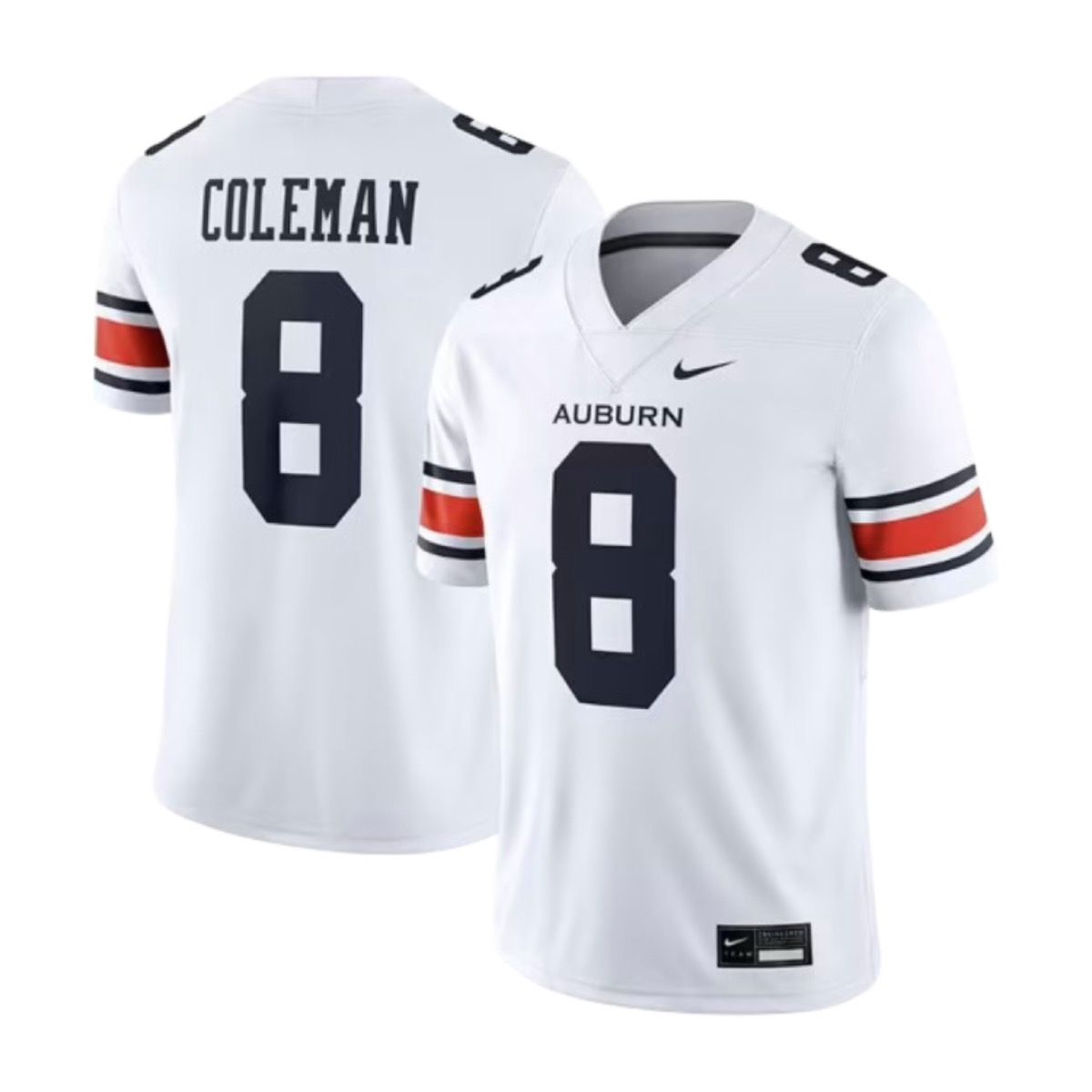 AU NIKE #8 COLEMAN WHITE JERSEY