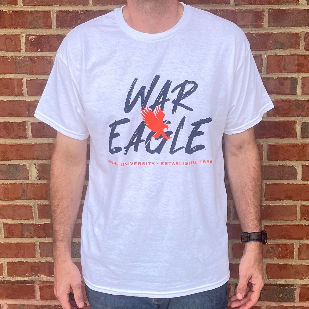 AU WAR EAGLE BRUSH WHITE TEE
