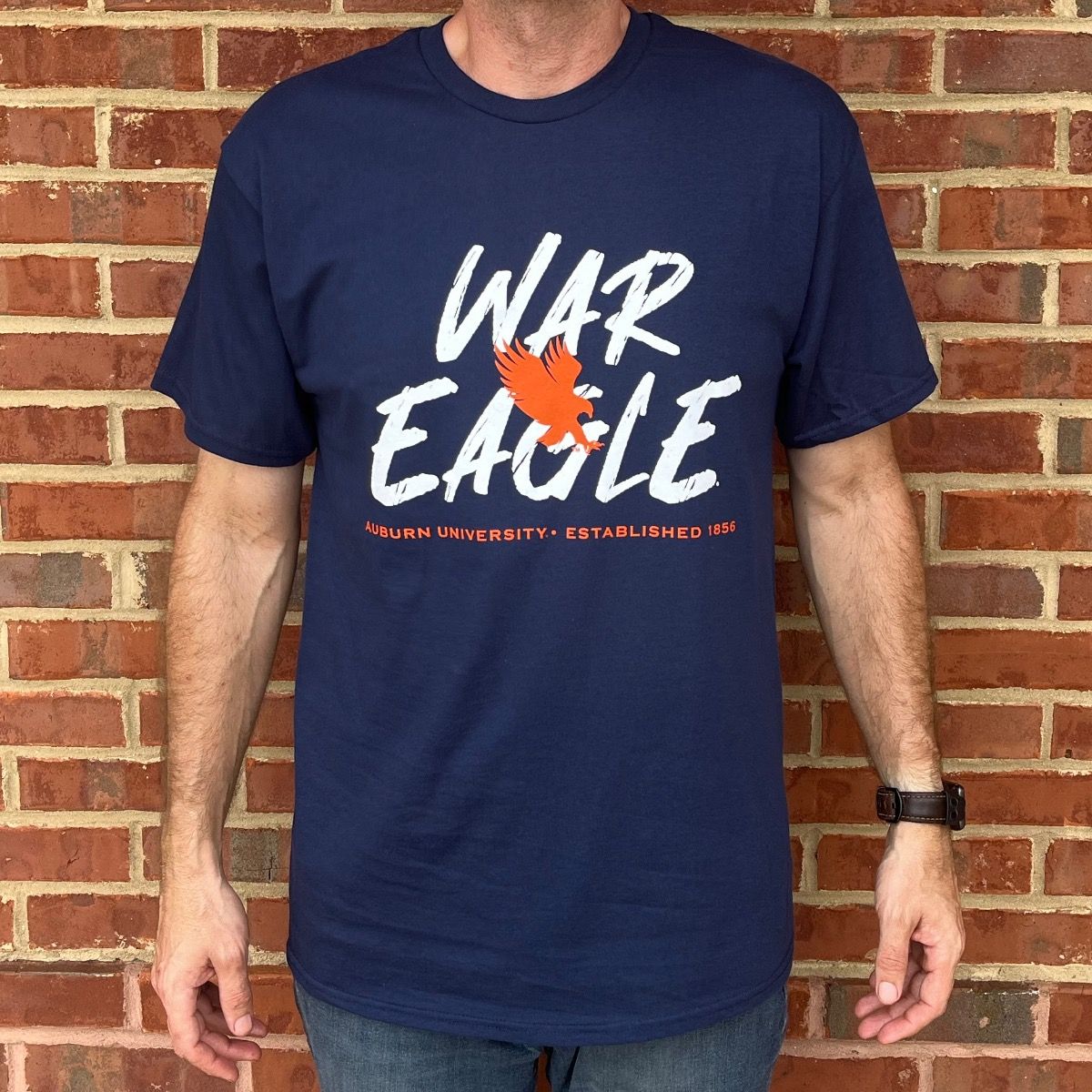 AU WAR EAGLE BRUSH NAVY TEE