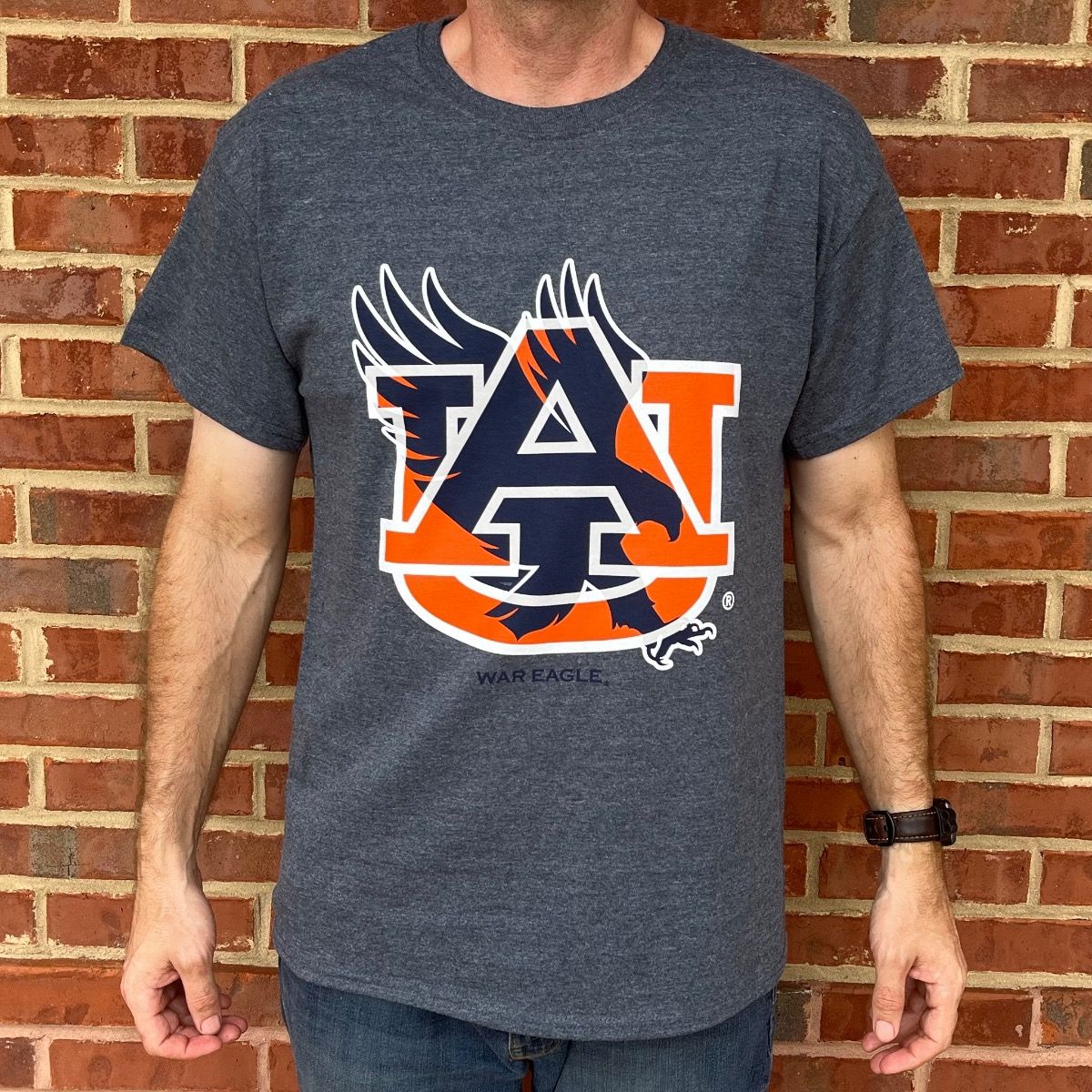 AU EAGLE LOGO GREY TEE