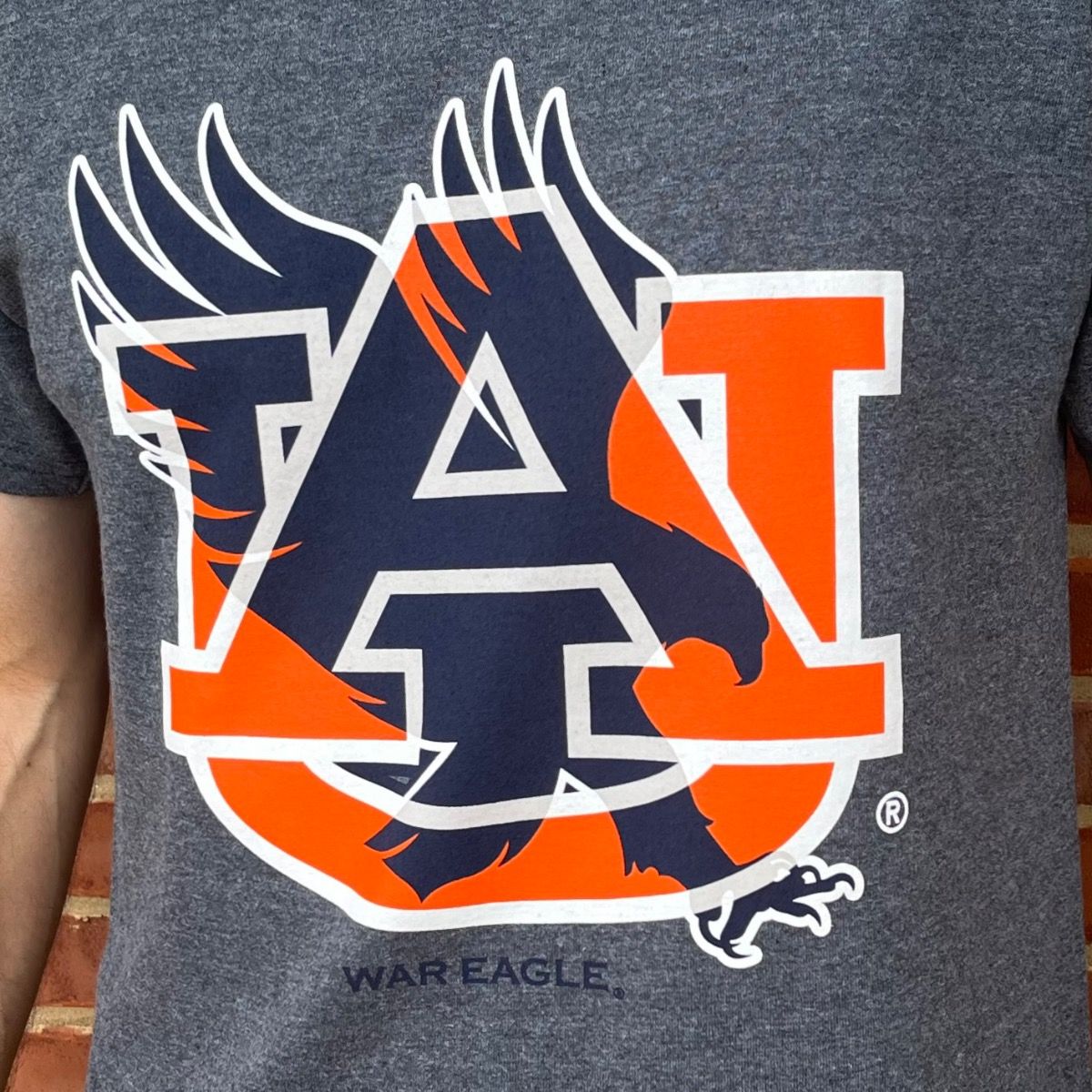 AU EAGLE LOGO GREY TEE