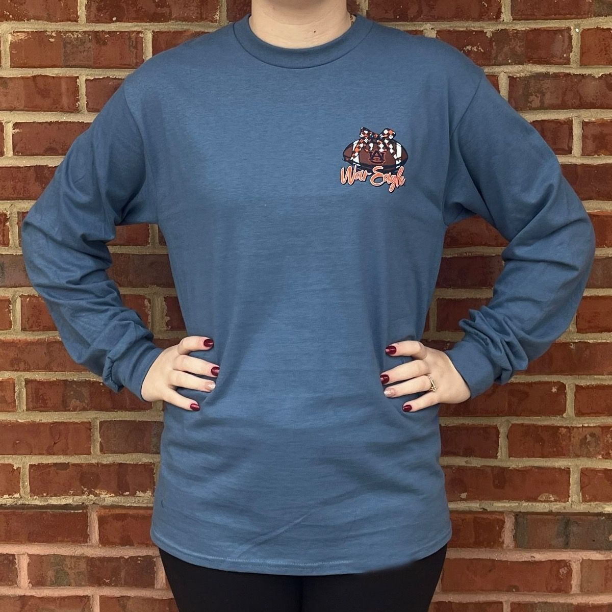 AU BOW NAVY LONG SLEEVE TEE