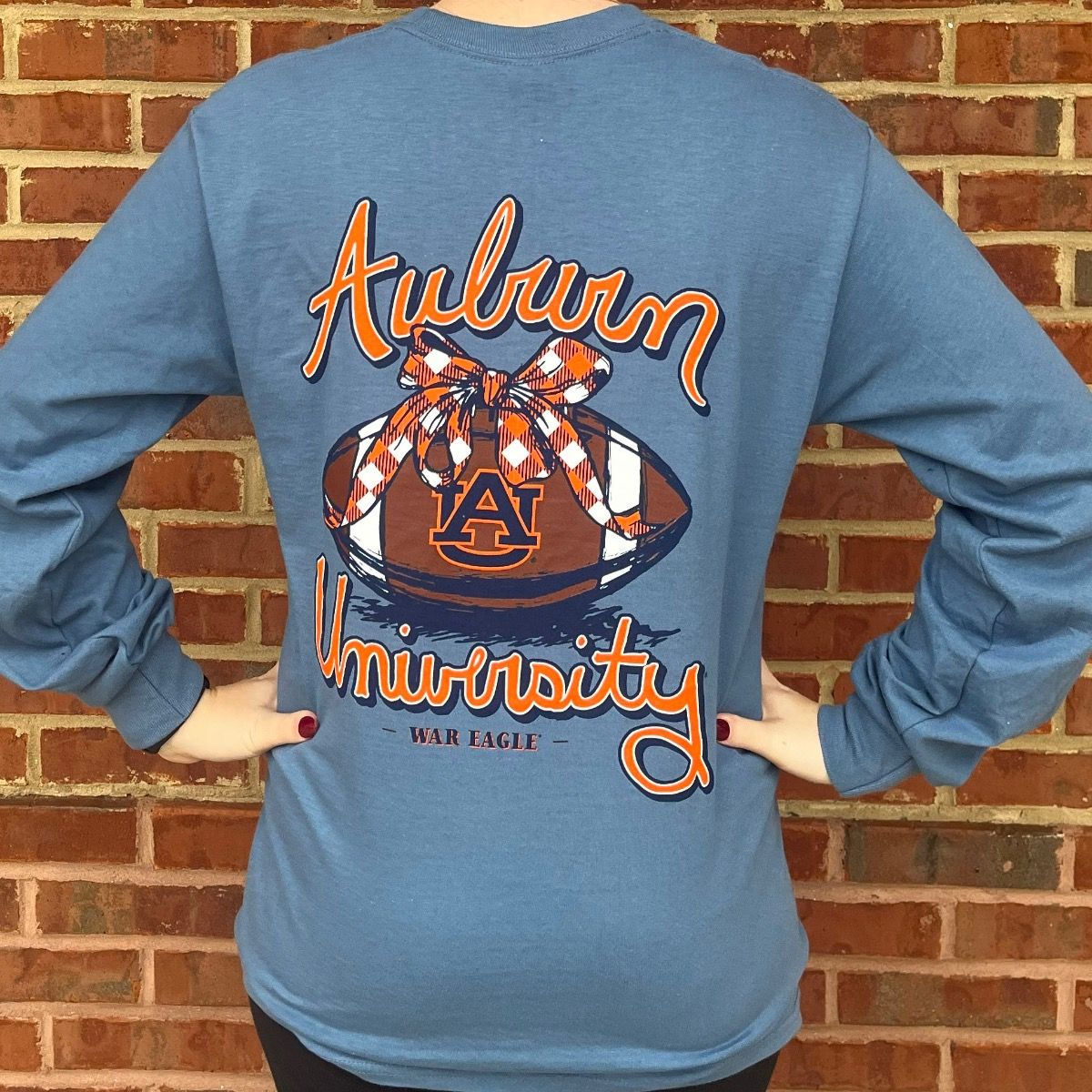 AU BOW NAVY LONG SLEEVE TEE