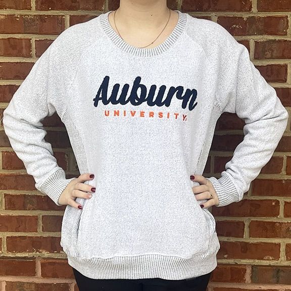 AU PRESSBOX AUBURN OATMEAL MELANGE FLEECE